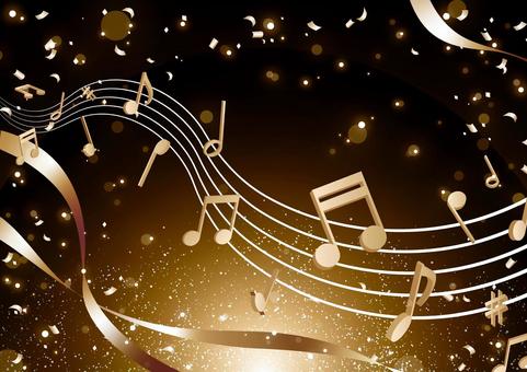 Golden sheet music and musical notes background material, , JPG và AI