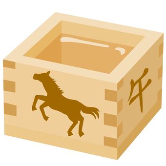 午年の升酒 升酒,御神酒,お屠蘇,升,午年,馬,干支,十二支,2026年,令和八年のイラスト素材