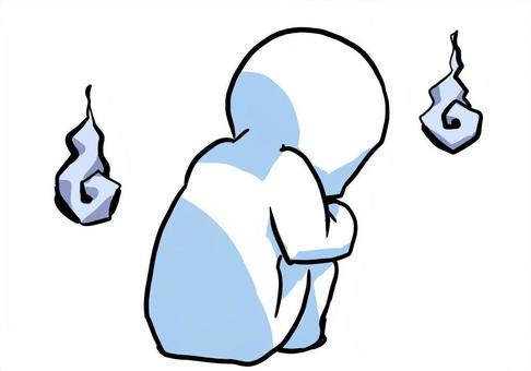 落ちこむ人 落ちこむ人 落ち込み,どんより,失敗,ショック,うつむく,暗い,モチベ,低下,テンション,ネガティブのイラスト素材