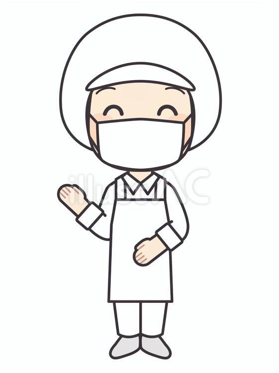 笑顔で案内する調理員 調理員,栄養士,調理師のイラスト素材