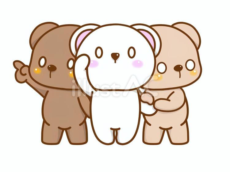 探し隊だぞ くま,動物,3人組のイラスト素材