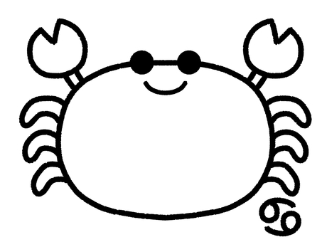 蟹座（線） 蟹座,蟹,黄道十二宮,星座,12星座,占い,星,西洋占星術,ホロスコープ,サインのイラスト素材