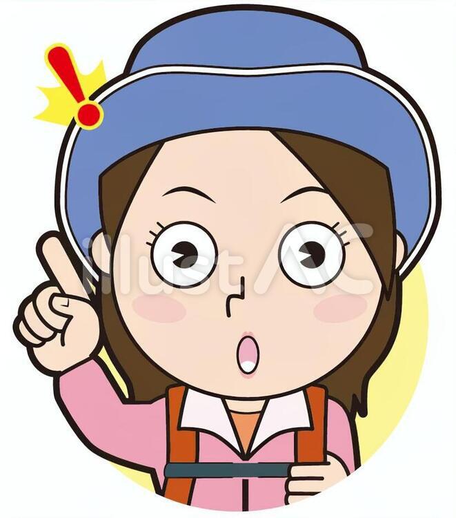 指差し山ガール（ひらめく） 指差し,チェック,ポイントのイラスト素材