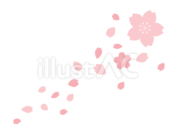 卒業式【春】桜・桜ふぶき・シンプル 桜,卒業,春のイラスト素材
