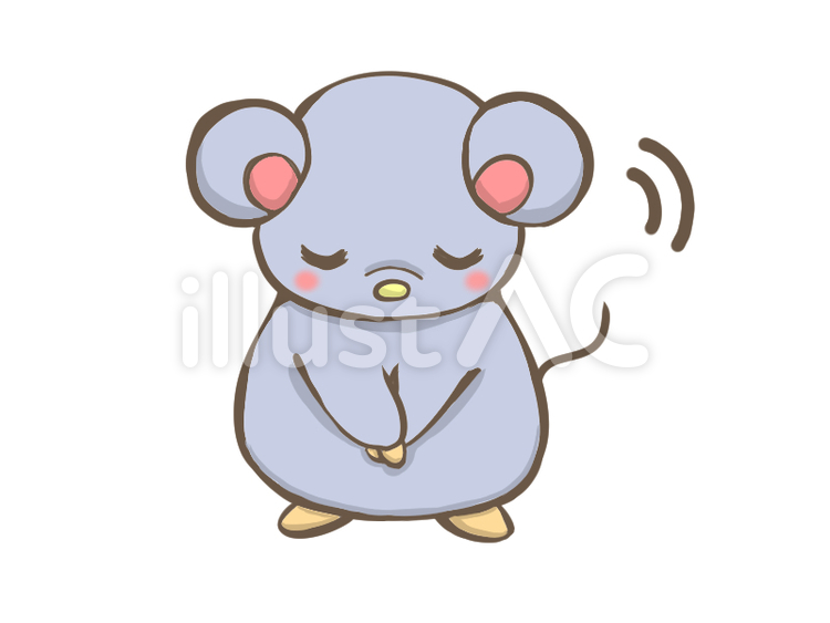 お辞儀をするねずみ ねずみ,お辞儀,ペコリのイラスト素材