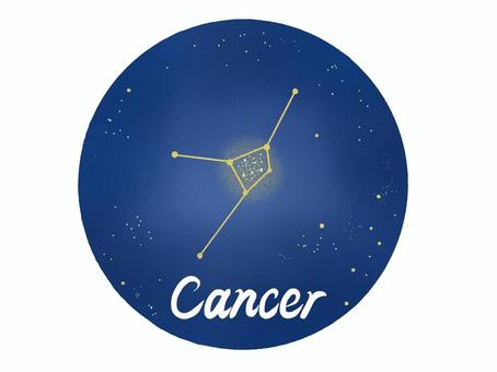CANCER 星空　星座線 かに座,星空,夜空,星座線,12星座,星占い,占星術,誕生日,ギリシャ神話,春の星座のイラスト素材