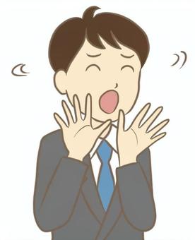 遠慮する男性　いえいえ　とんでもない 遠慮,否定,男性,人物,いえいえ,とんでもない,謙遜,困惑,固辞する,気持ちのイラスト素材