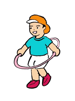 フラフープ 園児,子供,フラフープ,輪,回す,プラスチック,多色,遊具のイラスト素材