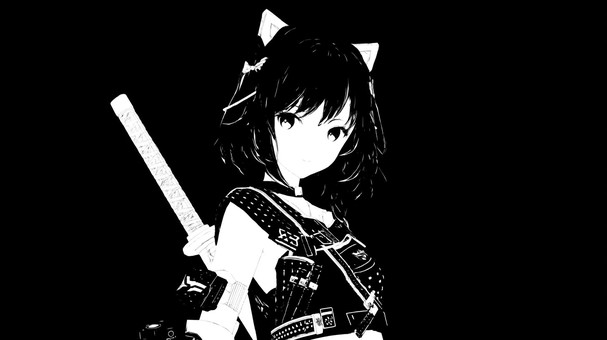 猫耳の女性忍者