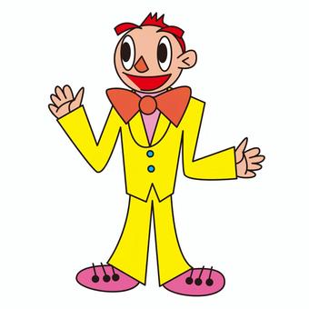 司会者 男性,蝶ネクタイ,スーツ,黄色,笑顔のイラスト素材