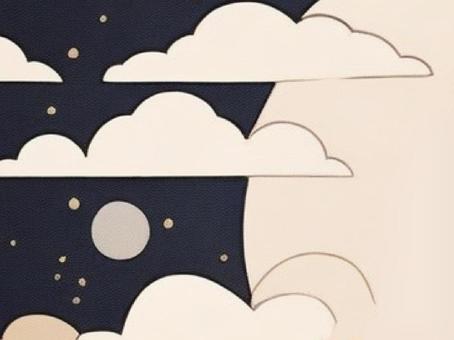 壁紙〜丸い月と雲〜 壁紙,テンプレート,フォーマット,夜,雲,月,暗い,星のイラスト素材