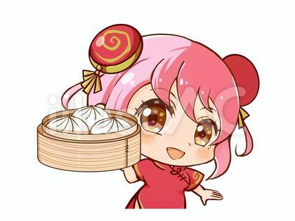 肉まんとチャイナ服の女の子2