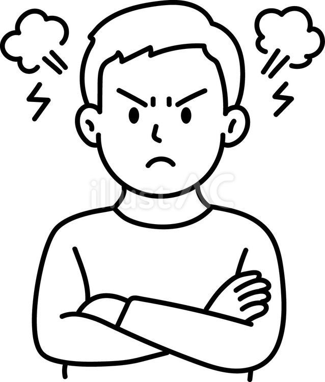怒っている男性 怒り,怒り顔,男性のイラスト素材