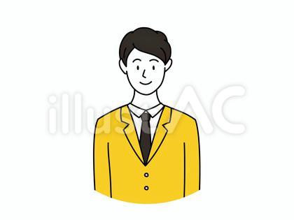 正面を向く会社員の男性
