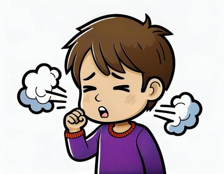咳をする男の子 咳をする男の子 せき,咳,男の子のイラスト素材