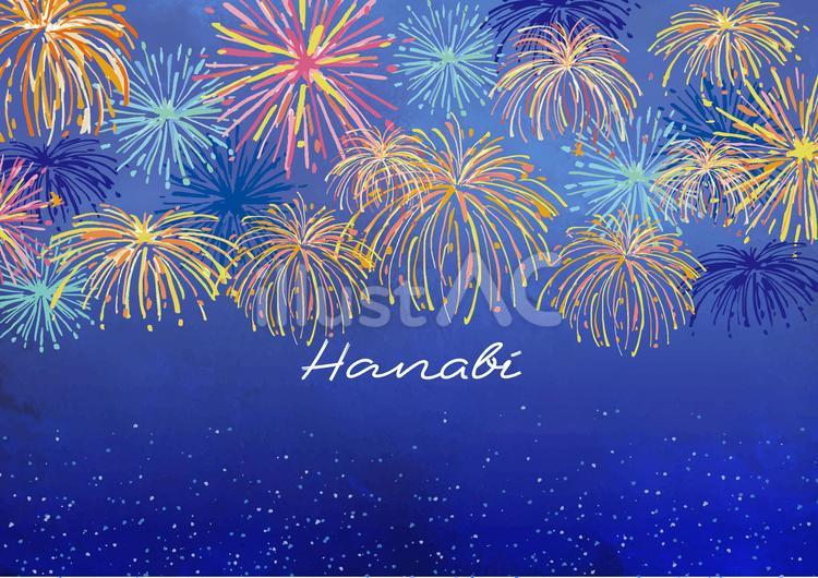 花火の美しい背景素材 夏,夏休み,背景のイラスト素材