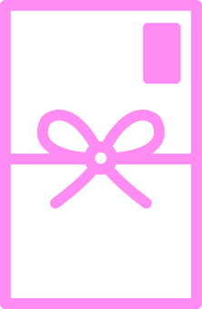 ピクトグラムのピンクのご祝儀袋です。 ピクトグラム,お年玉,ご祝儀袋,シンプル,のし袋,お祝い,結婚式,和風,贈り物,儀式のイラスト素材