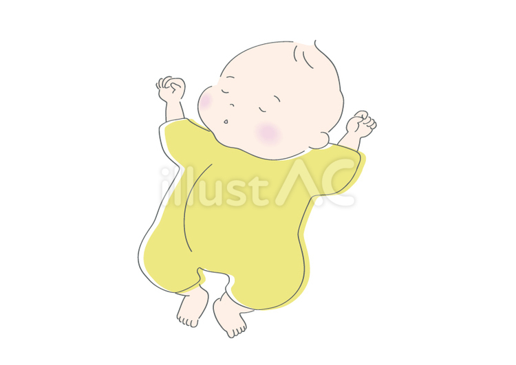 赤ちゃんのイラスト（眠る） 赤ちゃん,子ども,かわいいのイラスト素材