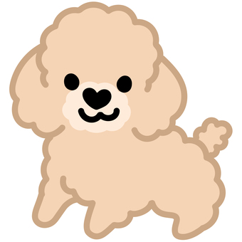 ハート鼻のプードル（立つ）2 プードル,トイプードル,犬,動物,ハート,鼻,立つ,シンプル,かわいい,キュートのイラスト素材