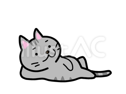 イラスト素材:暇そうなサバトラ猫 1
