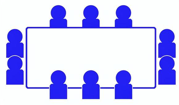 会議（MTG)イラスト ミーティング,着席,会議,集まり,司会,発言,mtg,人,雑談,話すのイラスト素材