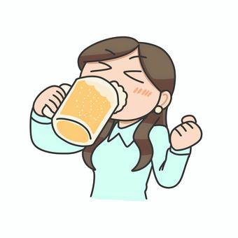 ビールを飲む女の子 ビールを飲む女の子 女性,ビール,アルコール,飲む,ジョッキ,飲食,大人のイラスト素材