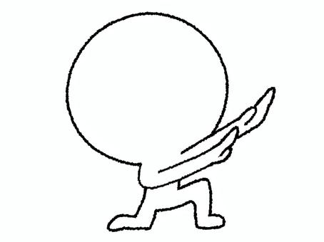 ポーズをとるシルエット シルエット,ポーズ,可愛い,手,お知らせ用,宣伝用,pop調,手描き,挿絵,ワンポイントのイラスト素材