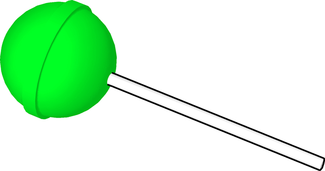 棒付きキャンディ お菓子,飴,キャンディ,棒,洋菓子,緑色,ライムグリーン,蛍光色,3dcg,立体のイラスト素材