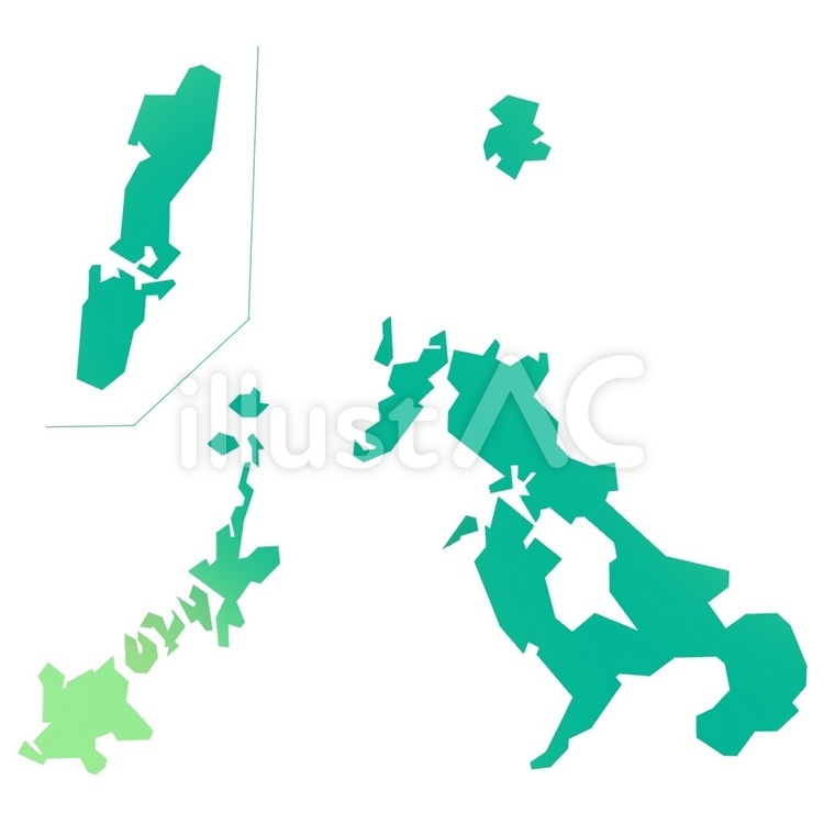 長崎(直線) 長崎,地図,シルエットのイラスト素材