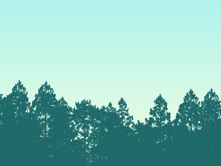 森と林の木々樹木のシルエット素材カラー3 森,林,森林,山,自然,樹木,木々,風景,景色,環境のイラスト素材