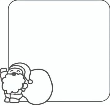 サンタクロースの線画おたよりフレーム クリスマス,サンタ,12月,おたより,フレーム,線画,白黒,メッセージ,サンタクロース,手紙のイラスト素材