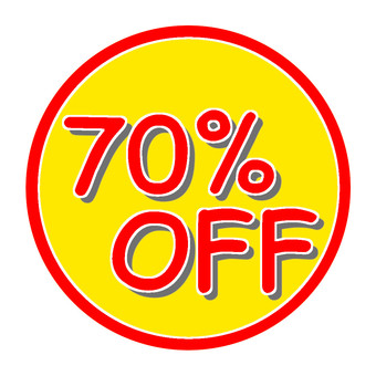 70%OFF ③ 70%OFF ③ 70%,off,割引,値下げ,チラシ,値札,値引き,値段,売り出し,販売のイラスト素材