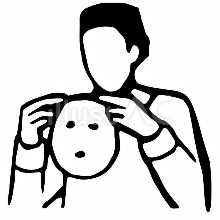 顔パックをしようとする人 シルエット,モノクロ,人物のイラスト素材