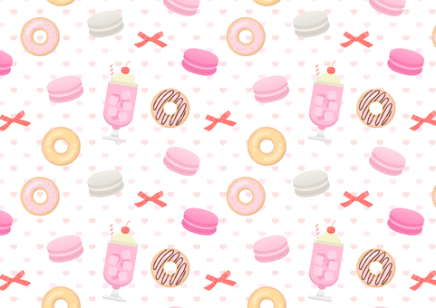 お菓子パターン背景