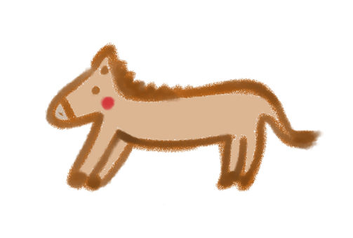 手描きのかわいい馬 馬,手描き,動物のイラスト素材