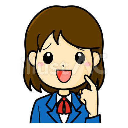 女子学生 困り笑い 手あり