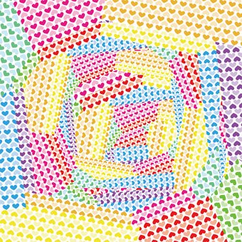 パッチワーク   パッチワーク   パッチワーク,ハート,並ぶ,ラブリー,重なる,カラフル,背景のイラスト素材