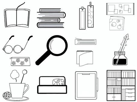 読書の仲間たち 読書,本,本棚のイラスト素材