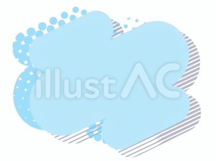 ブルードットボーダーふわふわ背景
