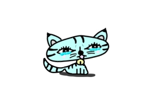 水色の猫 悲しむ 水色の猫 悲しむ 可愛い,猫,キャラクターのイラスト素材
