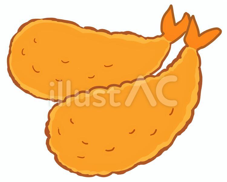 エビフライ２ エビフライ,おかず,揚げ物のイラスト素材