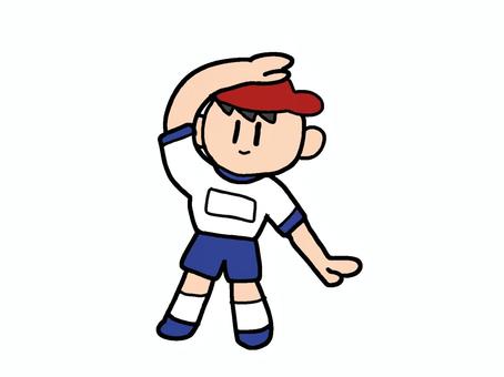 体操 体操,男の子,小学生,手描き,運動のイラスト素材