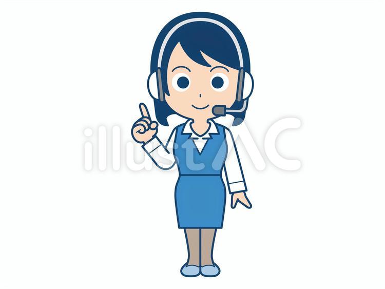 指差しするオペレーターの女性 女性,オペレーター,指差しのイラスト素材