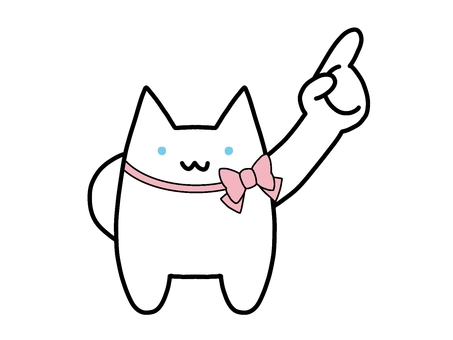 右上を指さす猫 指差し,猫,指示,方向,かわいい,人差し指,右上のイラスト素材