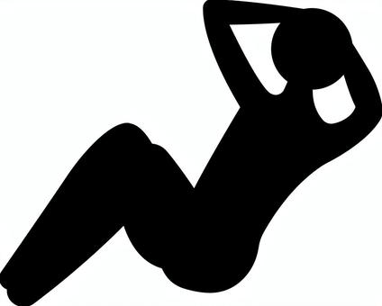 腹筋する人２ 腹筋,運動,筋トレ,お腹,シルエット,トレーニング,フィットネス,エクササイズ,リラックス,シンプルのイラスト素材