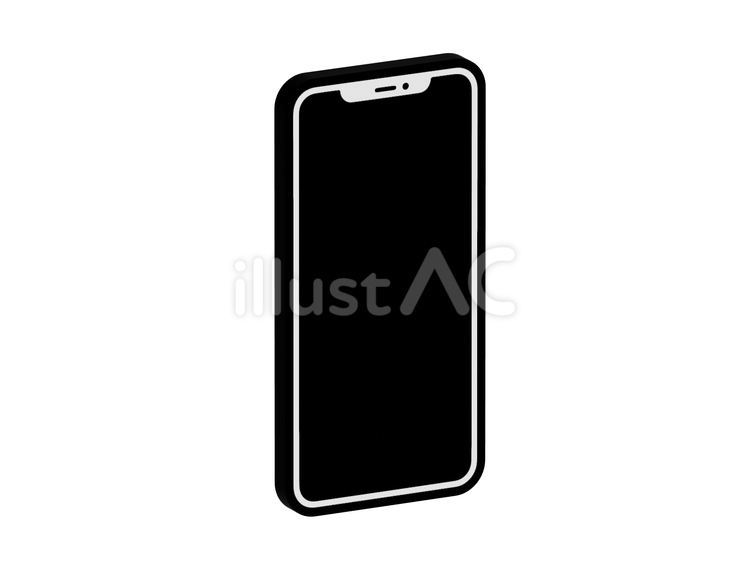 スマートフォンの3D風白黒アイコン スマートフォンの3D風白黒アイコン スマートフォン,スマホ,電話のイラスト素材