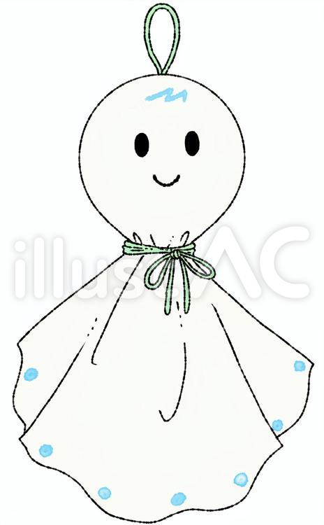 てるてる坊主　男の子 てるてる坊主,晴れ乞い,日本文化のイラスト素材