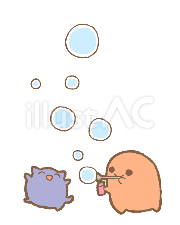 ぷかぷかしゃぼん玉 しゃぼん玉,遊び,楽しいのイラスト素材