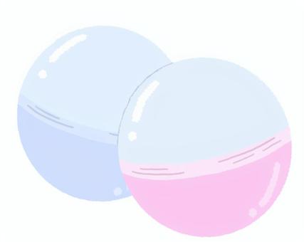 2つのカプセルトイ カプセルトイ,カプセル,ゲームセンター,ピンク,青のイラスト素材