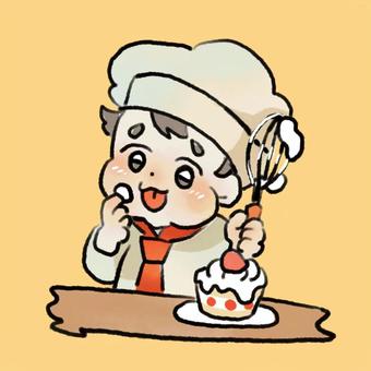 Illustration, bebek, görev, pasta şefi, 